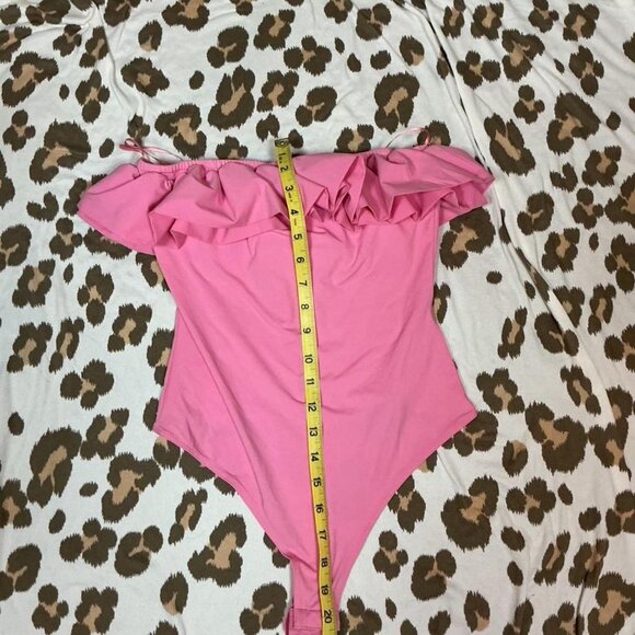 Pink Ruffle Strapless bodysuit - Picture 6 of 7